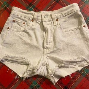 Levi's white denim shorts